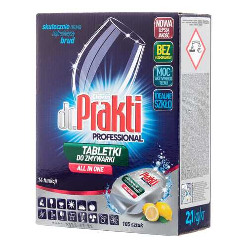 Таблетки для посудомоечных машин Dr.Prakti Professional 2.1 кг 105 шт в Аквафор