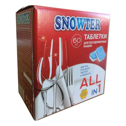 Таблетки для посудомоечных машин Snowter 60 штук 20 г в Аквафор