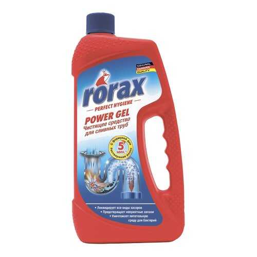 Средство для очистки труб и сливов Rorax power gel 1 л в Аквафор