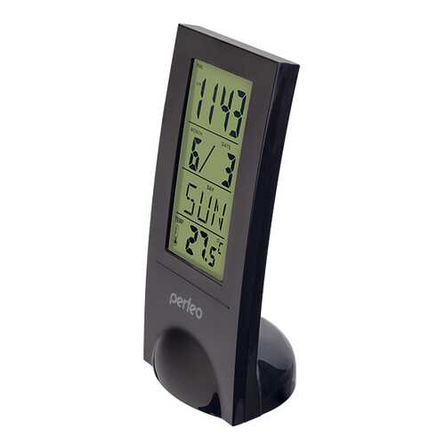 Perfeo Часы-будильник Glass, чёрный, (PF-SL2098) время, температура, дата в Аквафор