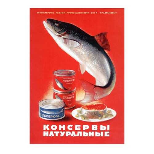 Плакат СТ-Диалог Консервы натуральные, СОВ-535, лам.бумага, 40х60 см в Аквафор