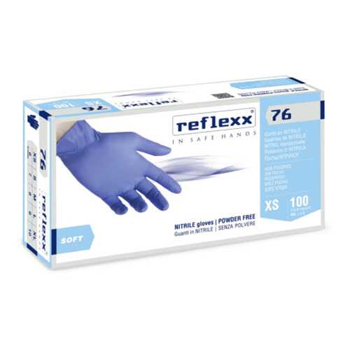 Резиновые перчатки, нитриловые, синие, Reflexx R76-XL. 3,5 гр. Толщина 0,07 мм. в Аквафор