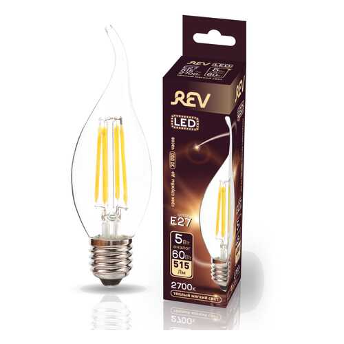 Лампа светодиодная REV FILAMENT FC37 E27 5W, 2700K, DECO Premium в Аквафор