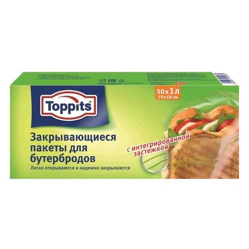 Пакеты Toppits с липучкой 1 л, 50 шт, в Аквафор