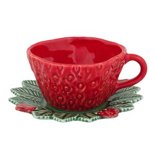 Кофейная чашка с блюдцем Bordallo Pinheiro Strawberries 300 мл в Аквафор